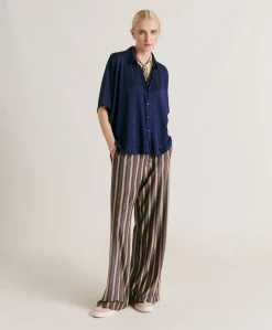 Baccarat Pantalon Raye En Jersey Lurex - Vert Multicolore