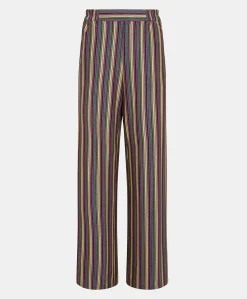 Baccarat Pantalon Raye En Jersey Lurex - Vert Multicolore