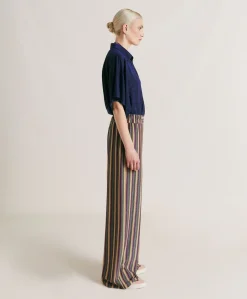Baccarat Pantalon Raye En Jersey Lurex - Vert Multicolore