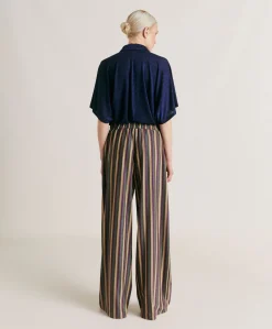 Baccarat Pantalon Raye En Jersey Lurex - Vert Multicolore