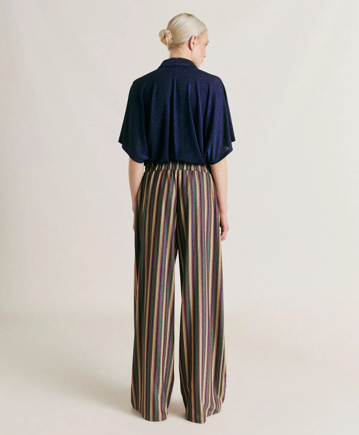 Baccarat Pantalon Raye En Jersey Lurex - Vert Multicolore