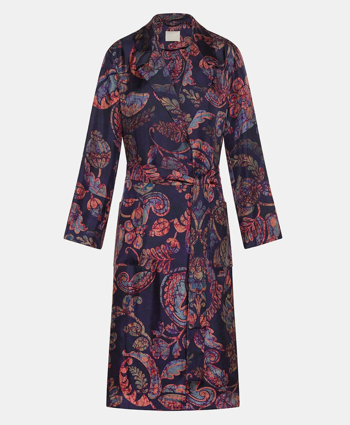Bados Trench-Coat En Serge De Soie - Multicolore Bleu Nuit