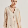 Blouse Alisha En Crepe De Chine - Beige Multicolore