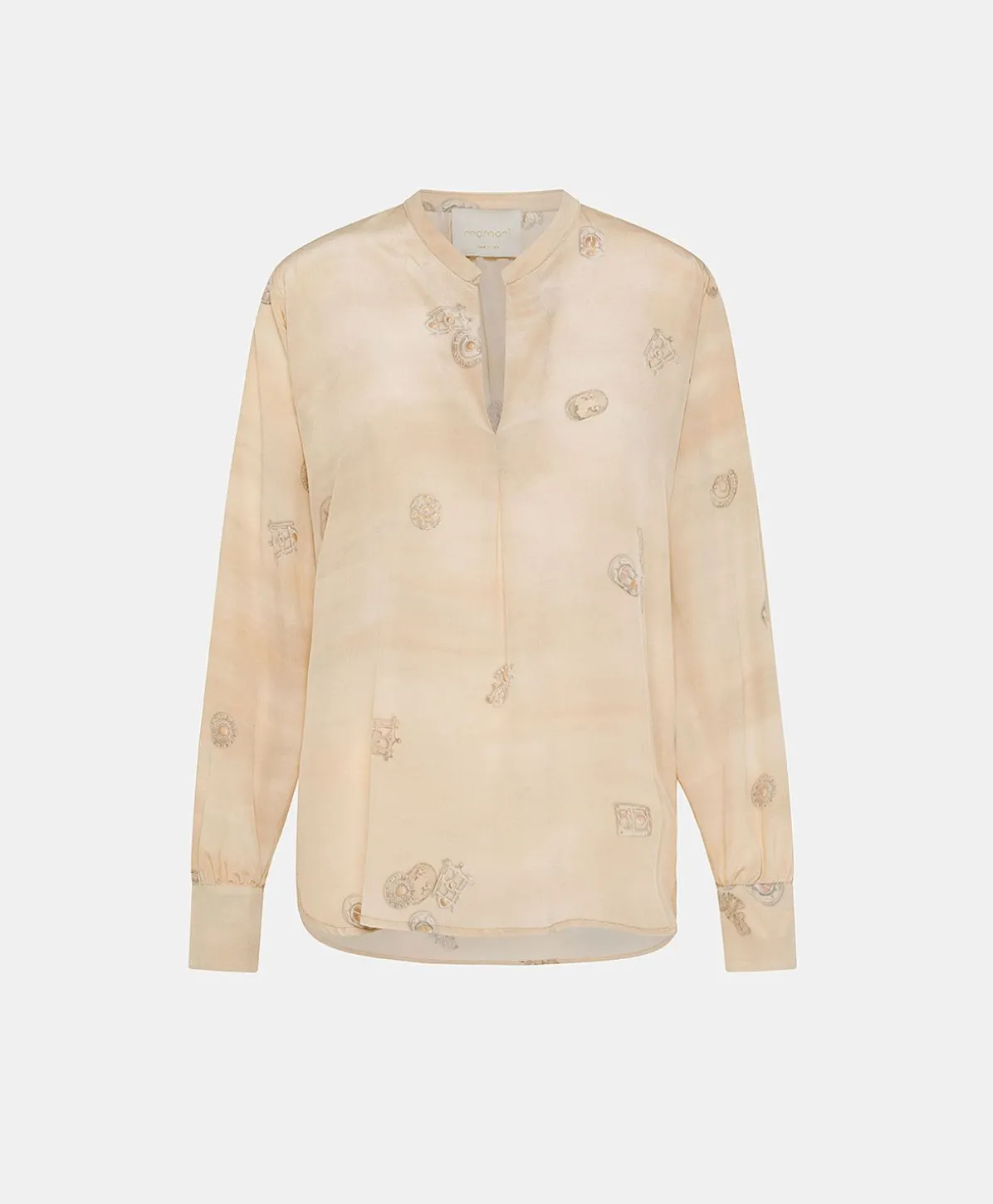 Blouse Alisha En Crepe De Chine - Beige Multicolore