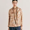 Blouse Ambroise En Twill De Soie - Poudre Multicolore