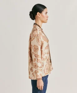 Blouse Ambroise En Twill De Soie - Poudre Multicolore