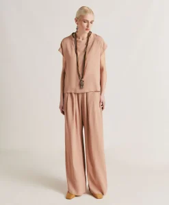 Blouse En Acetate De Soie Curacao - Nude