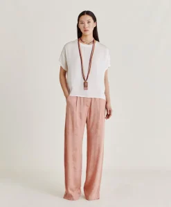 Blouse En Soie Et Acetate De Curacao - Creme