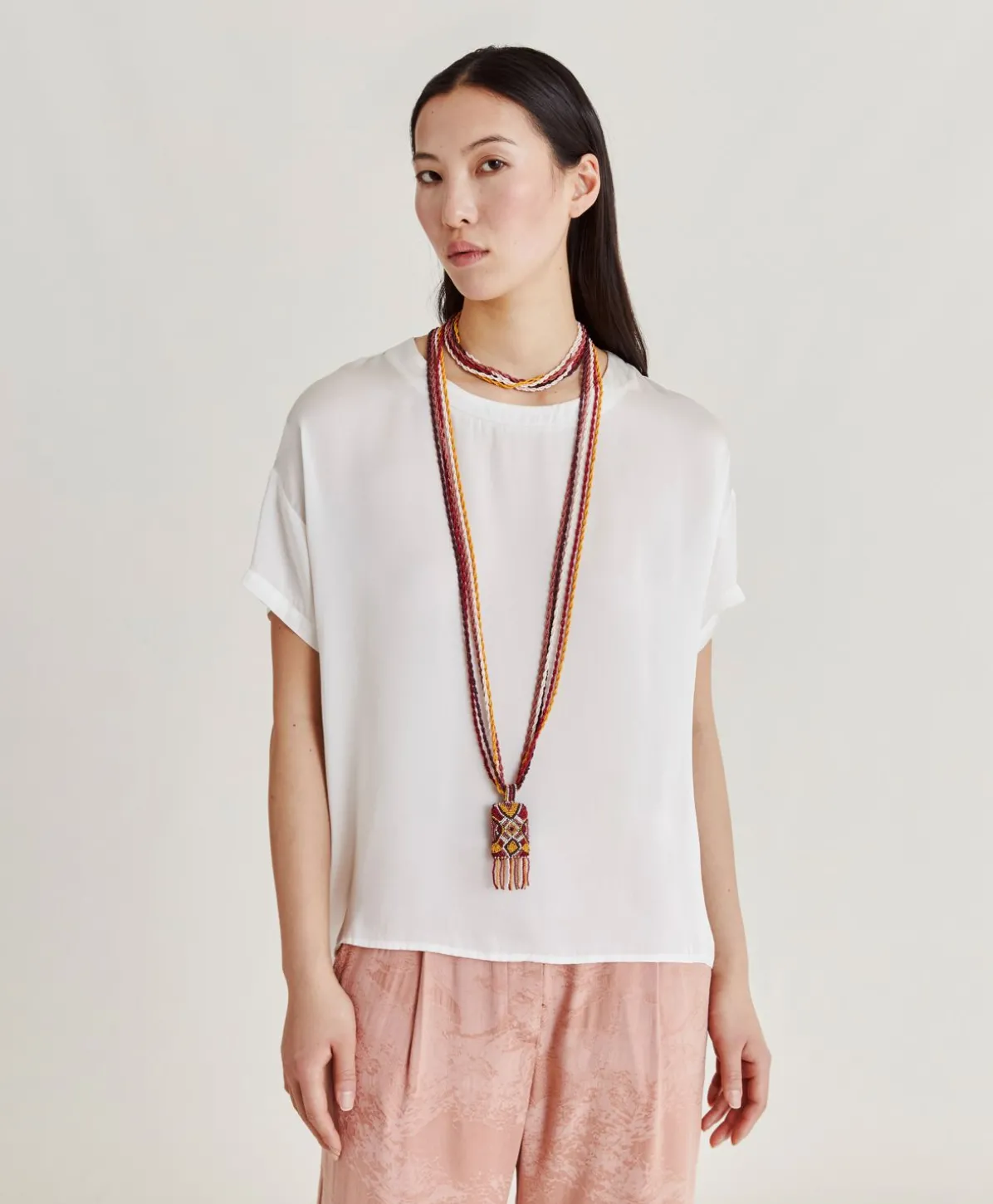 Blouse En Soie Et Acetate De Curacao - Creme