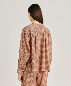 Blouse Gypsofilia En Voile De Coton Imprime - Corail