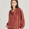 Blouse Gypsophilia En Voile De Coton Imprime - Rouge