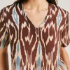 Blouse Osmanto En Lin Viscose Imprime - Cacao Multicolore