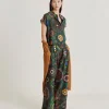 Blouse Paso En Soie Haboutai - Vert Multicolore