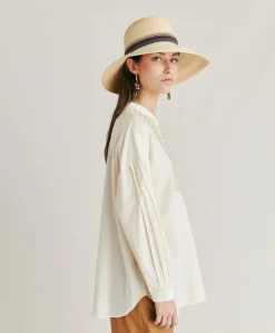 Blouse Raphael En Voile De Coton Brode - Creme