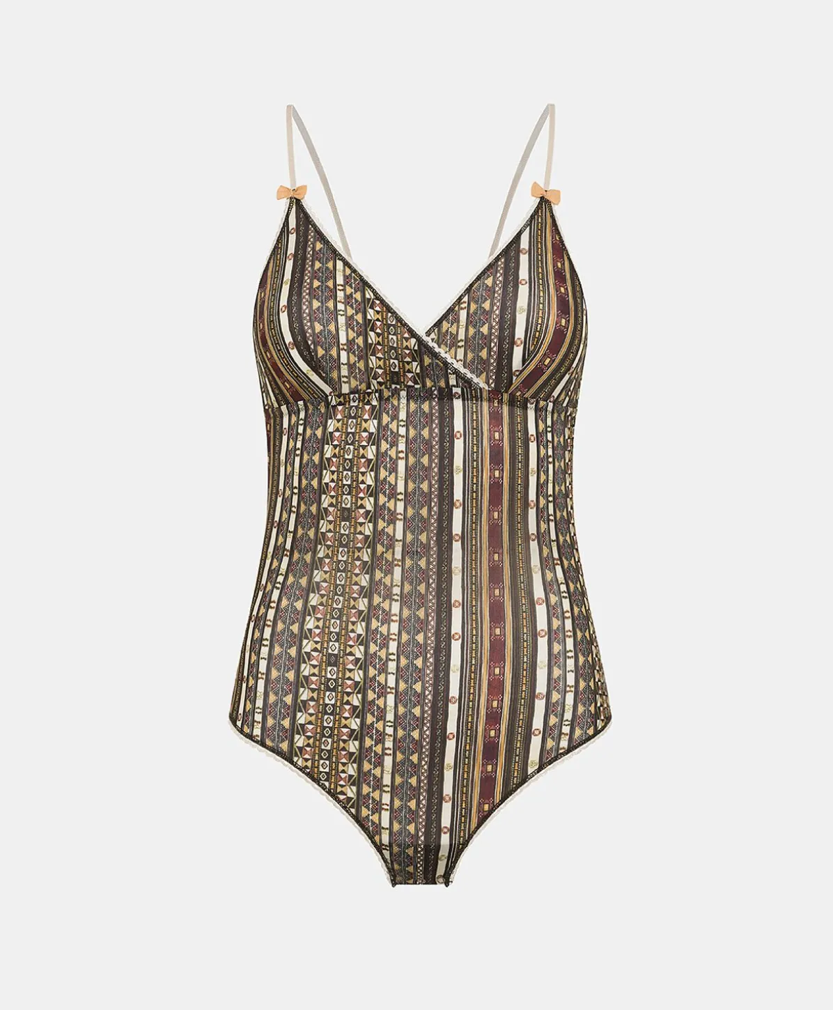 Body En Nylon Imprime Tore - Multicolore Noir
