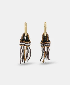 Boucles D'Oreilles Avec Perles Zimmari - Cacao Multicolore