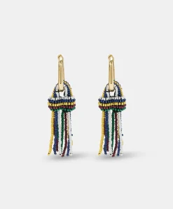 Boucles D'Oreilles Zimmari Avec Perles - Vert Multicolore