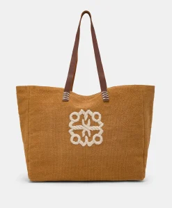 Cabas Paraguan En Toile Avec Broderie - Brandy
