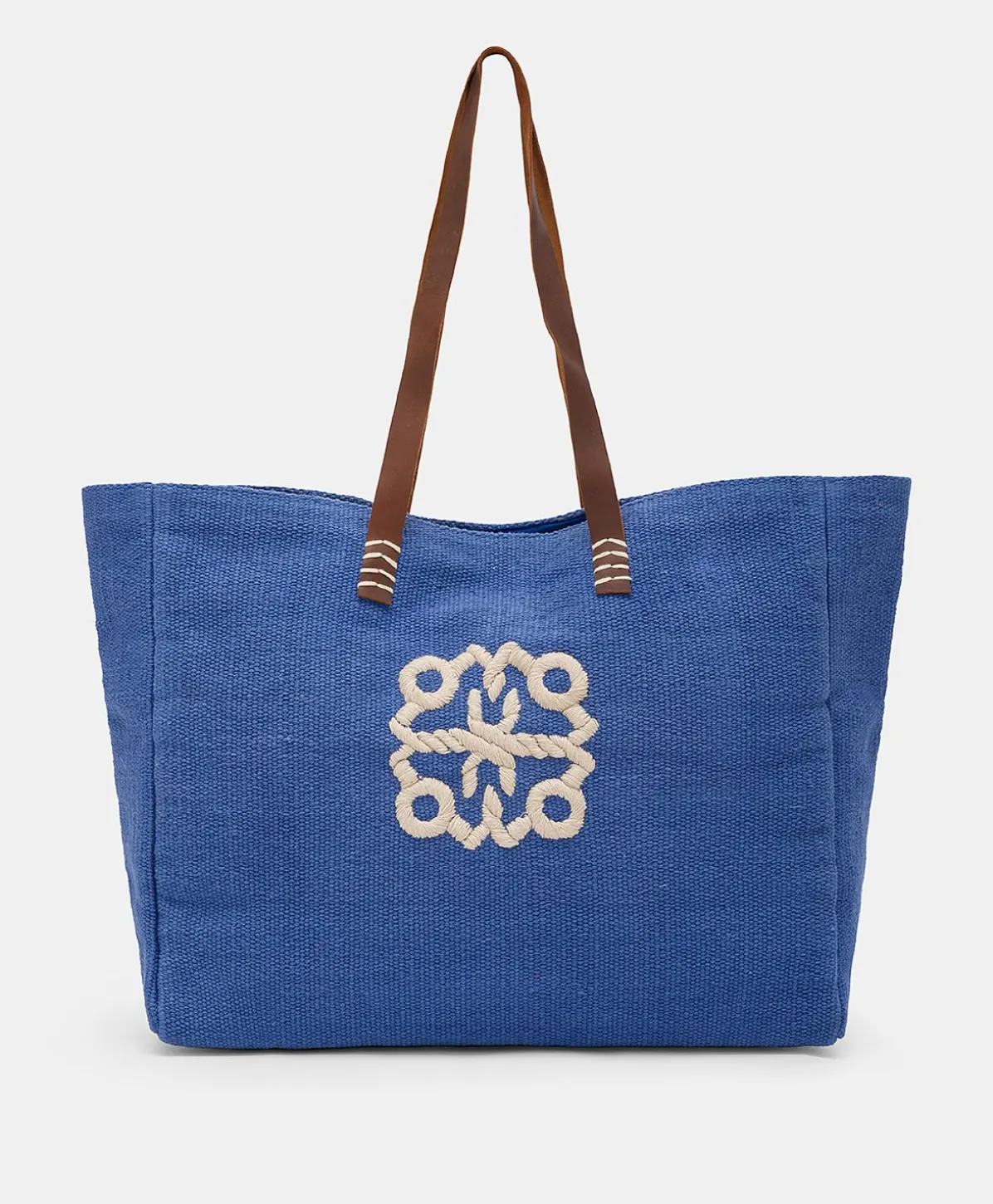 Cabas Paraguan En Toile Avec Broderie - Bluette