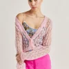 Cardigan Altea En Mohair Doux - Rose Bebe