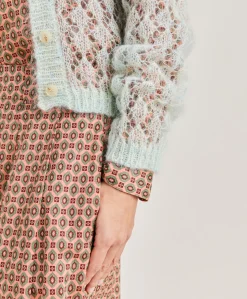 Cardigan Altea En Mohair Doux - Turquoise