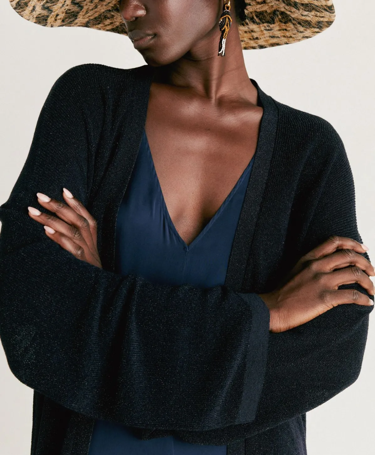 Cardigan Costa Mesa Pearl Lurex - Bleu Nuit