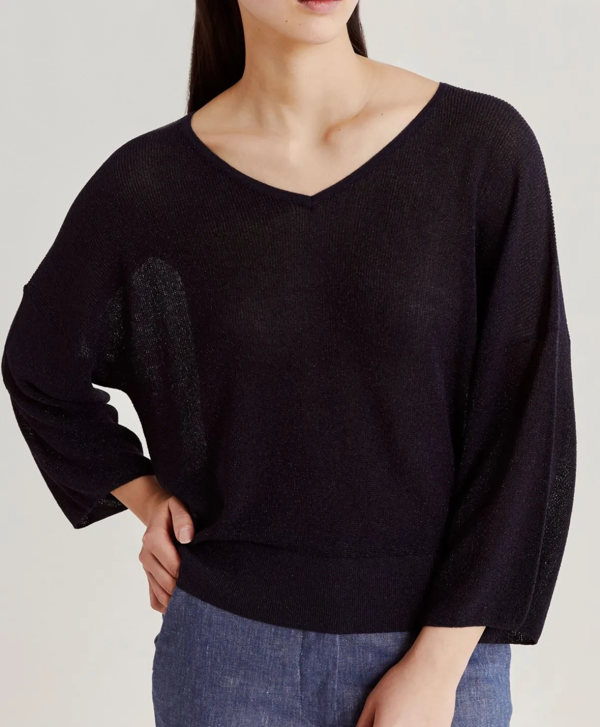 Cardigan Lurex Perle Fresno - Bleu Nuit
