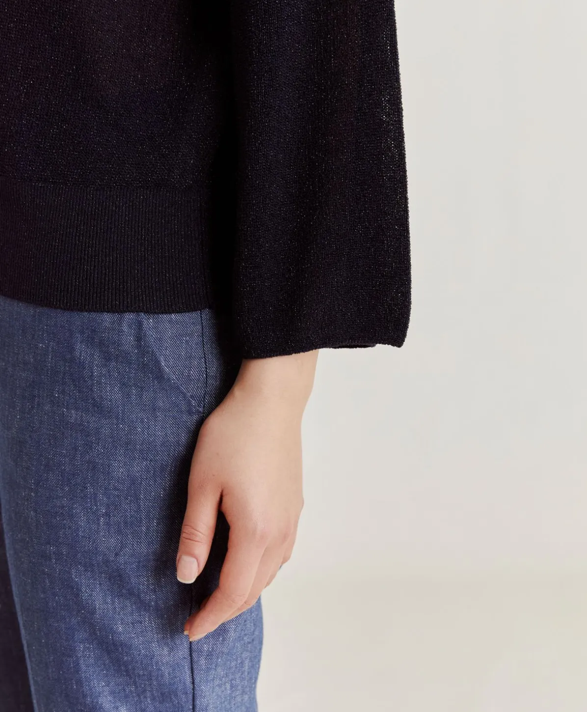 Cardigan Lurex Perle Fresno - Bleu Nuit
