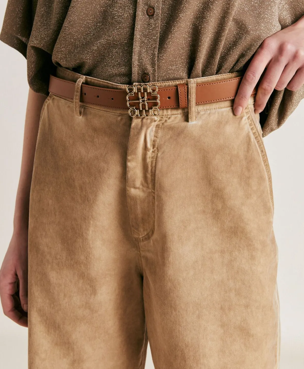 Ceinture Bienvenu En Cuir Nappa - Brandy