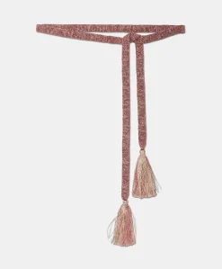 Ceinture En Aulne Avec Pompon En Lurex - Peche