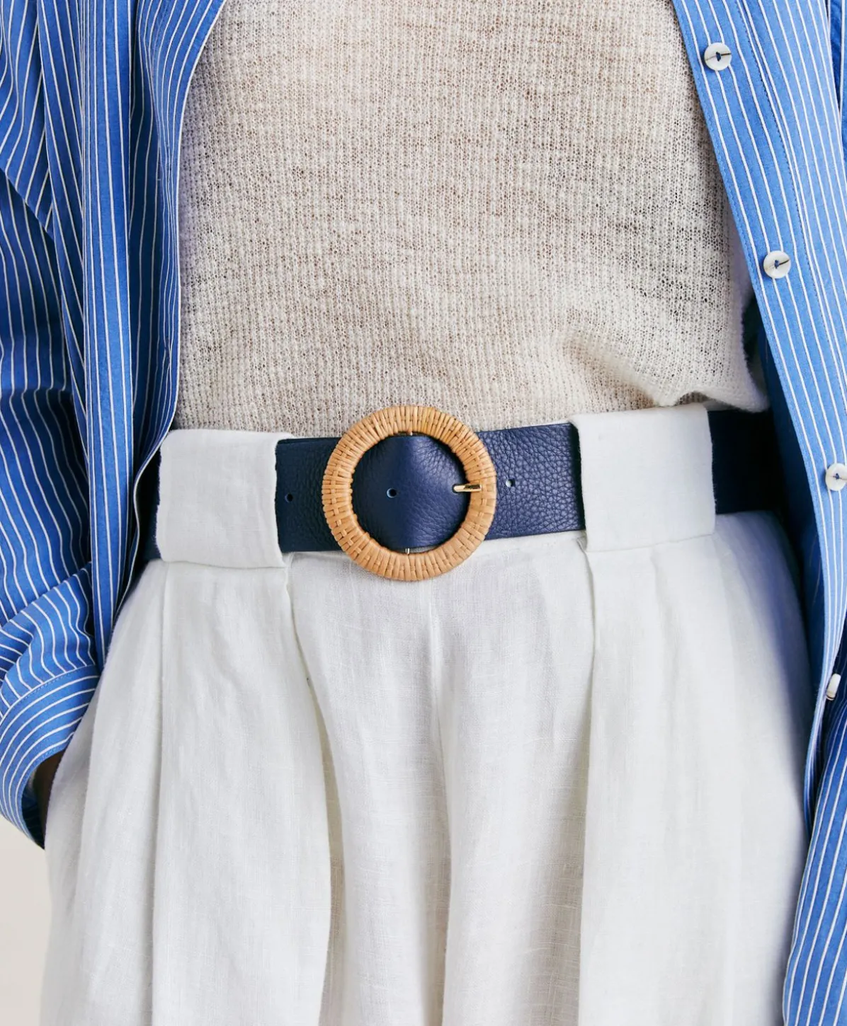 Ceinture En Cuir Adah - Bleu