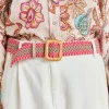 Ceinture Malika Avec Boucle En Raphia - Sable/Rose
