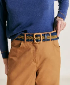 Ceinture Malika Avec Boucle En Raphia - Bleu/Olive