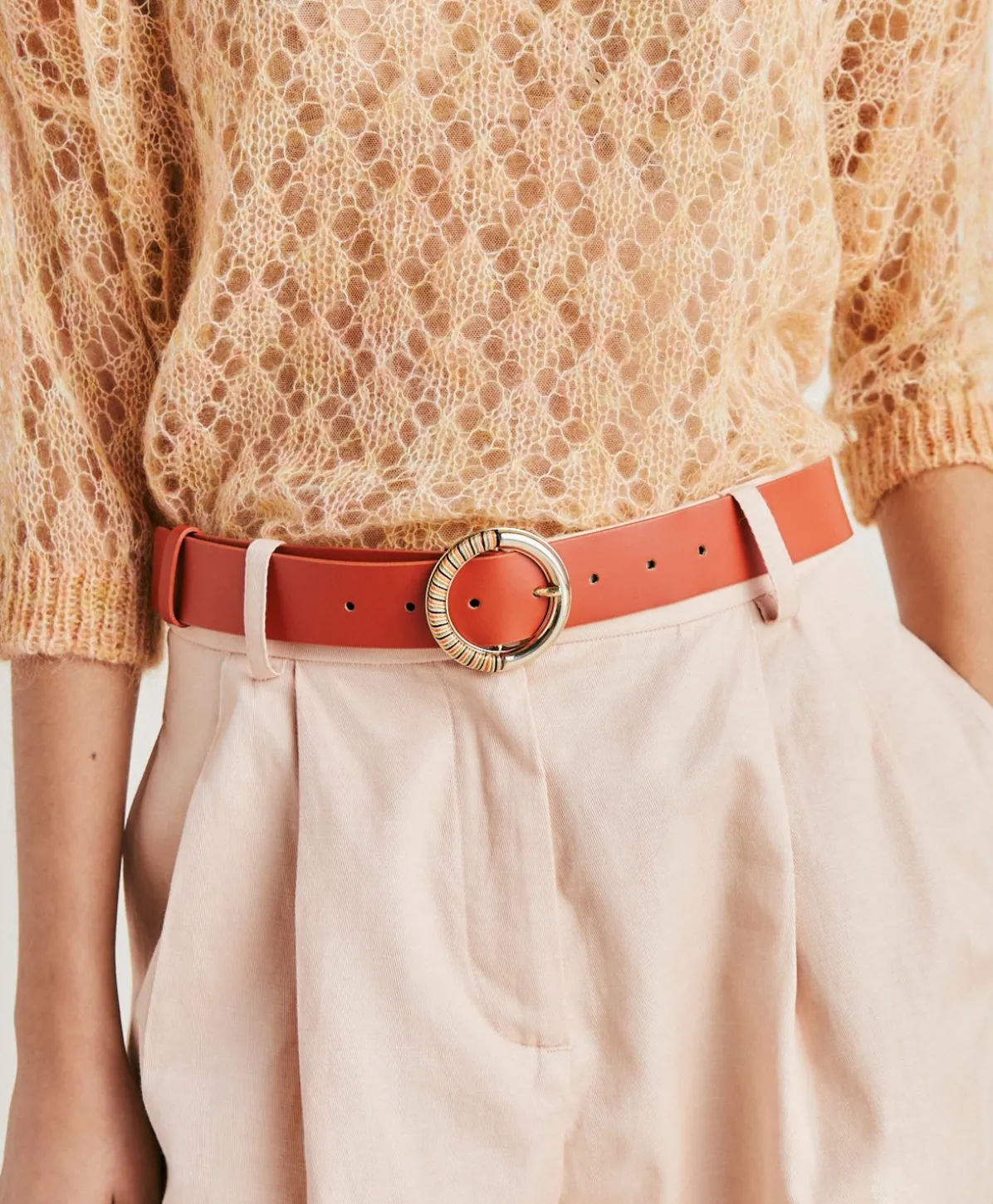 Ceinture Montoya En Cuir Nappa - Papaye