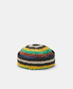 Chapeau En Raphia Raye Conejitax - Multicolore