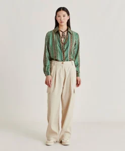 Chemise Arles En Serge De Soie - Vert/Multicolore