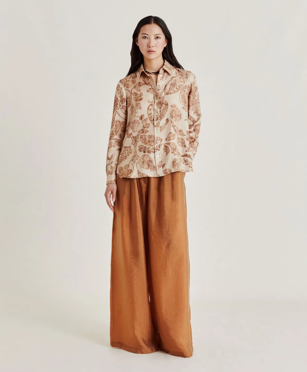 Chemise Arles En Twill De Soie - Poudre Multicolore