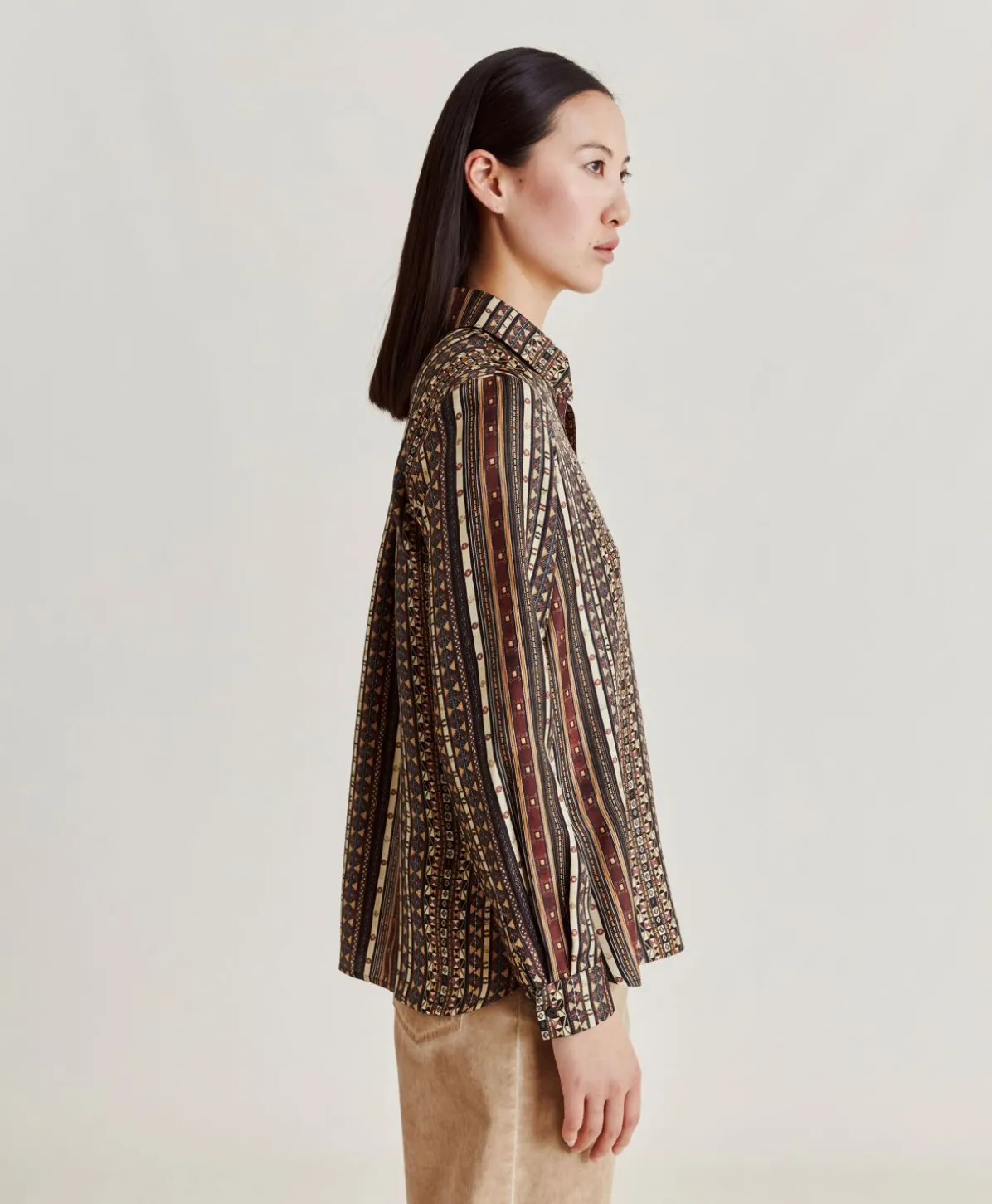 Chemise Arles En Twill De Soie - Noir Multicolore