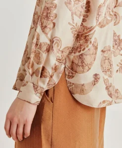 Chemise Arles En Twill De Soie - Poudre Multicolore