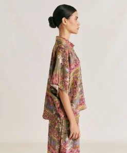 Chemise Brooklyn Crepe De Chine - Olive Multicolore