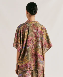 Chemise Brooklyn Crepe De Chine - Olive Multicolore