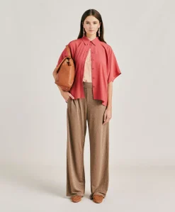 Chemise Brooklyn En Acetate De Soie - Amarante