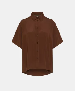 Chemise Brooklyn En Acetate De Soie - Chocolat