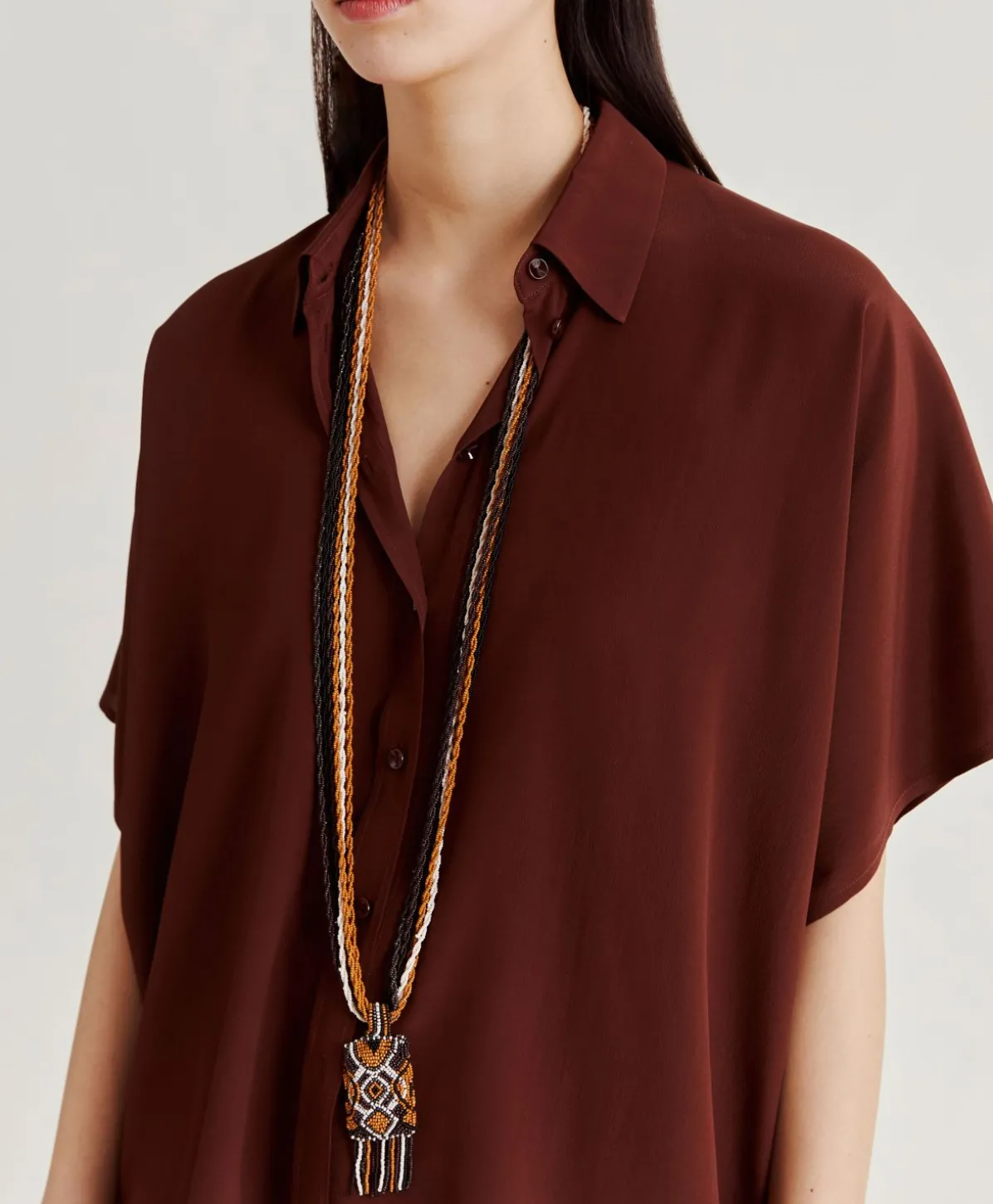 Chemise Brooklyn En Acetate De Soie - Chocolat