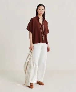 Chemise Brooklyn En Acetate De Soie - Chocolat
