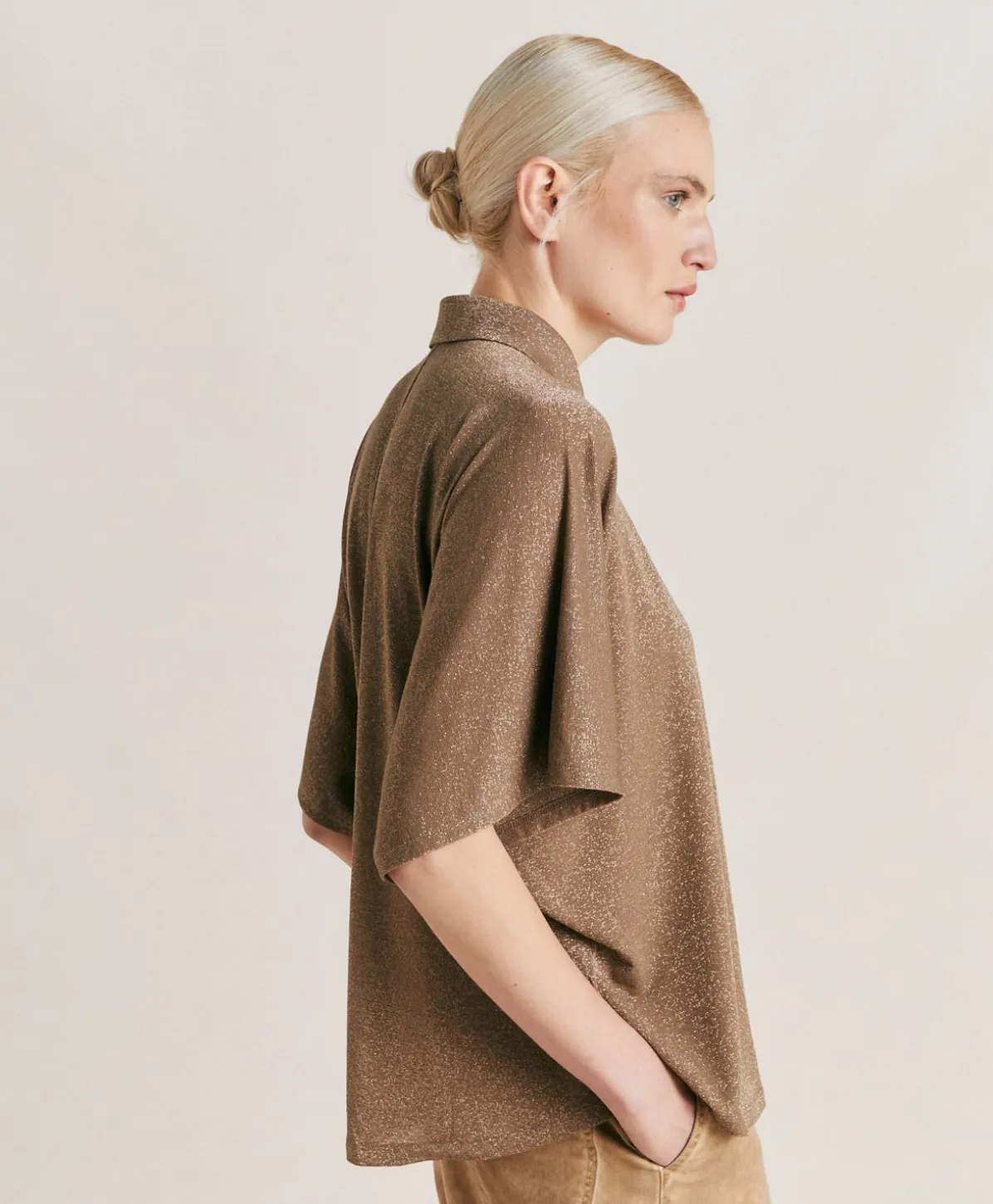 Chemise Brooklyn En Jersey Lurex - Boue