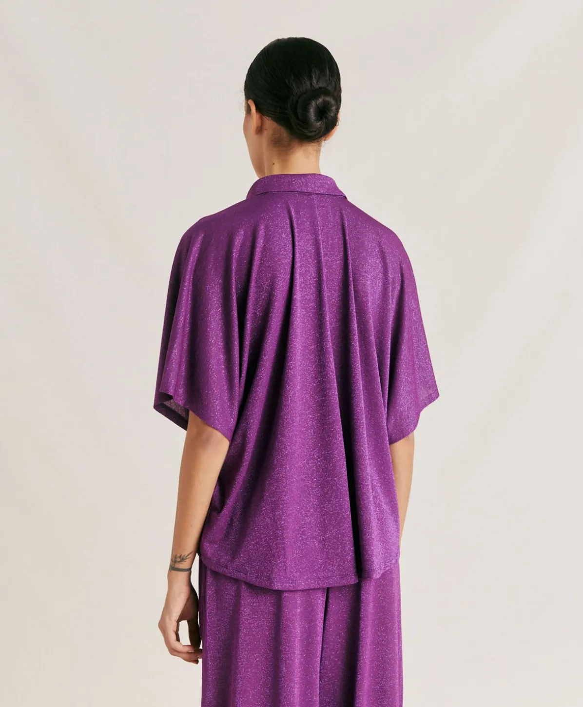 Chemise Brooklyn En Jersey Lurex - Cyclamen