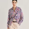 Chemise Crepe De Chine - Creme/Violet