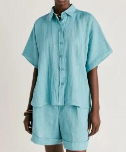 Chemise En Lin Elafonissi - Ceruleen
