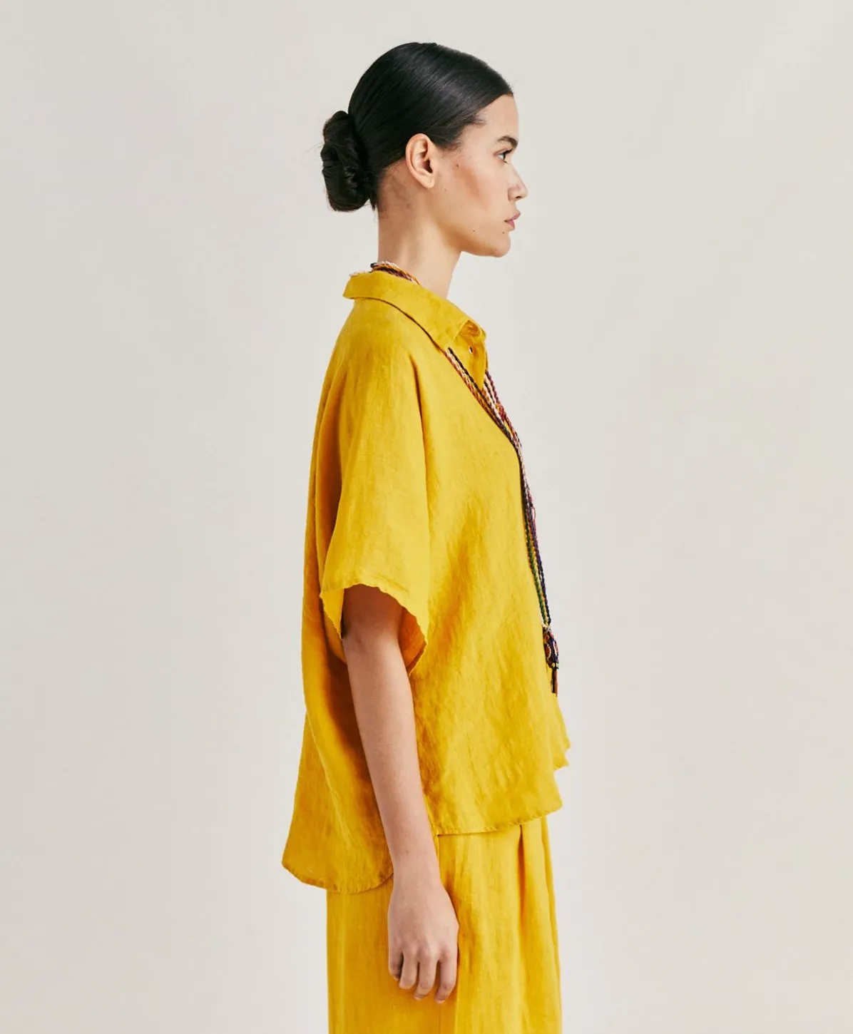 Chemise En Lin Elafonissi - Jaune Soleil